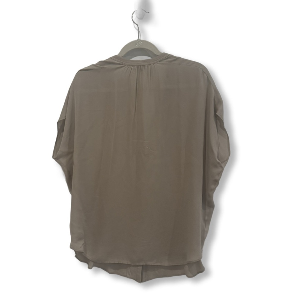 VINCE Silk V Neck Sleeveless Blouse 
Large - Taupe - Picture 2 of 3